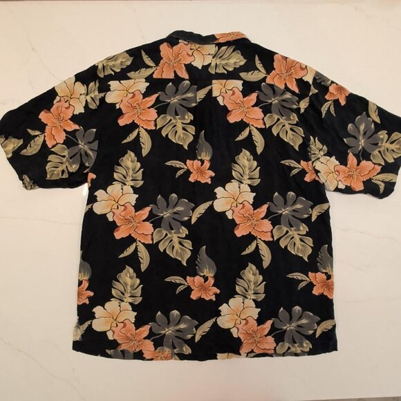 Jamaica Jaxx 100% Silk Sz XL Men's Tan AOP Floral Button Up Casual Hawaiian - Picture 8 of 10